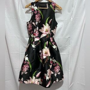 RW&CO. Black and Pink Floral Mini Dress
